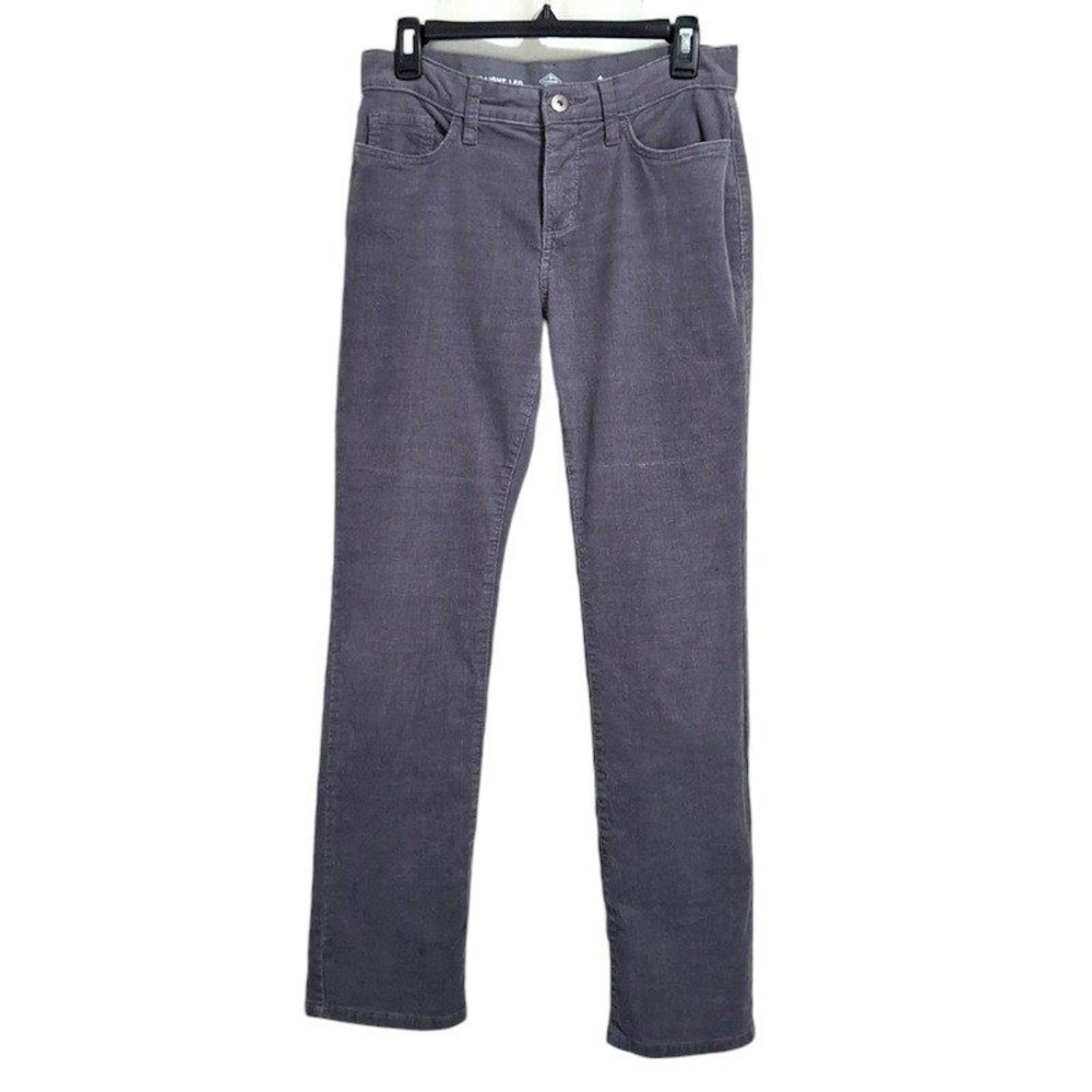 St Johns Bay Jeans 4 Gray Corduroy Straight Leg Stretch Casual Dark Academia